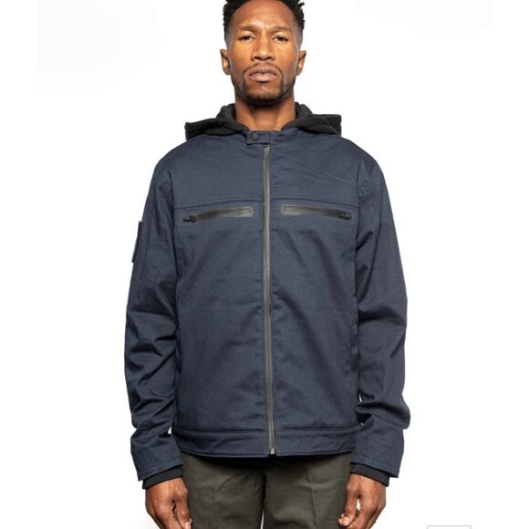 NWT SUPER 73 SMALL CHISEL HOODED JACKET MIDNIGHT BLUE